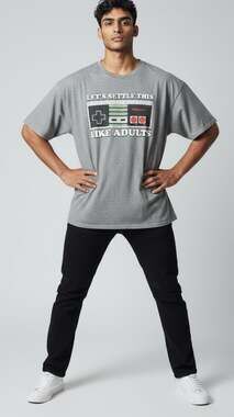 Nintendo Let's Settle this Like Adults Retro Graphic T-Shirt size XL